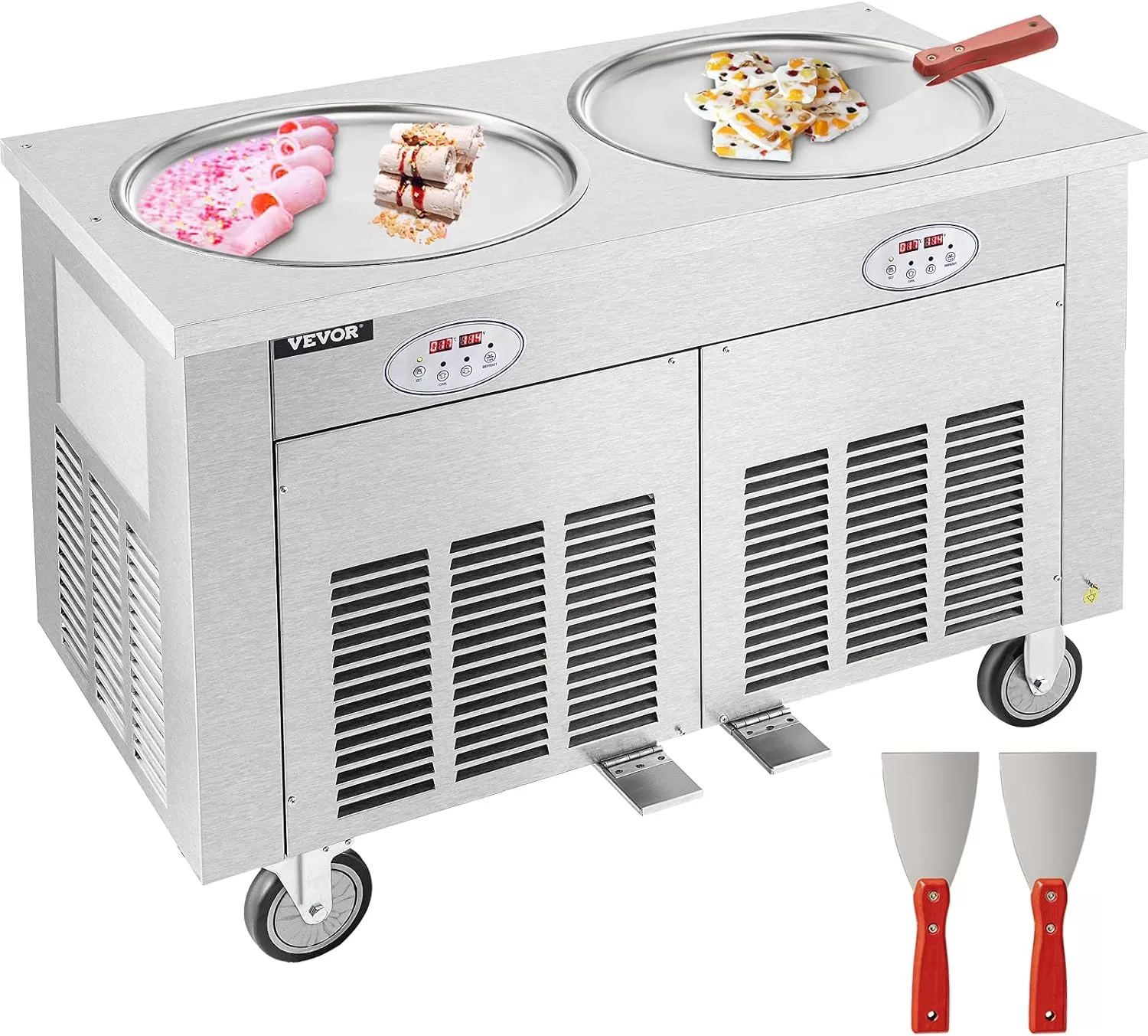 ice cream roll machine double plate