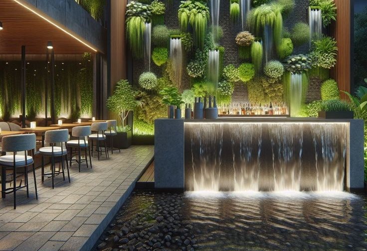 Designing a Waterfall Theme Restaurant in Bangalore